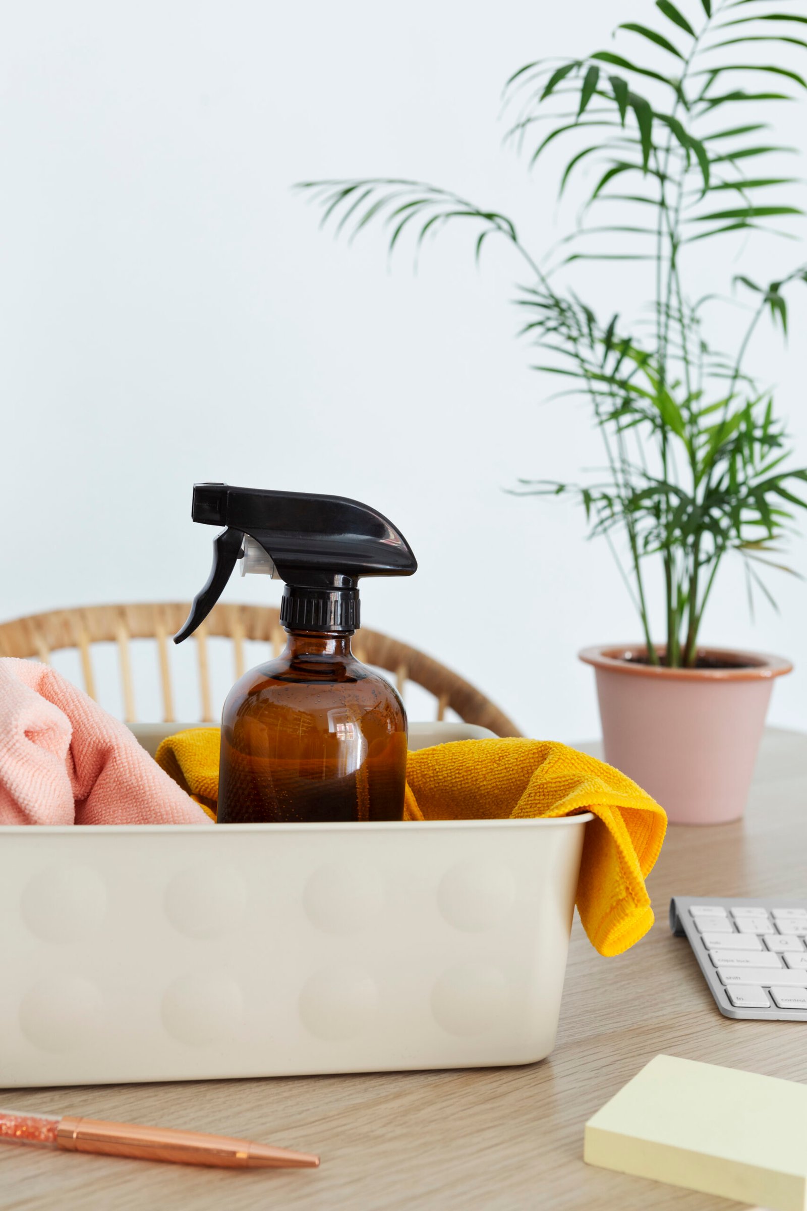 still life office cleaning process